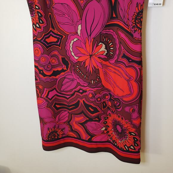 NWT Trina Turk Psychedelic Floral Print Shift Dress Sz XS - Picture 4 of 9